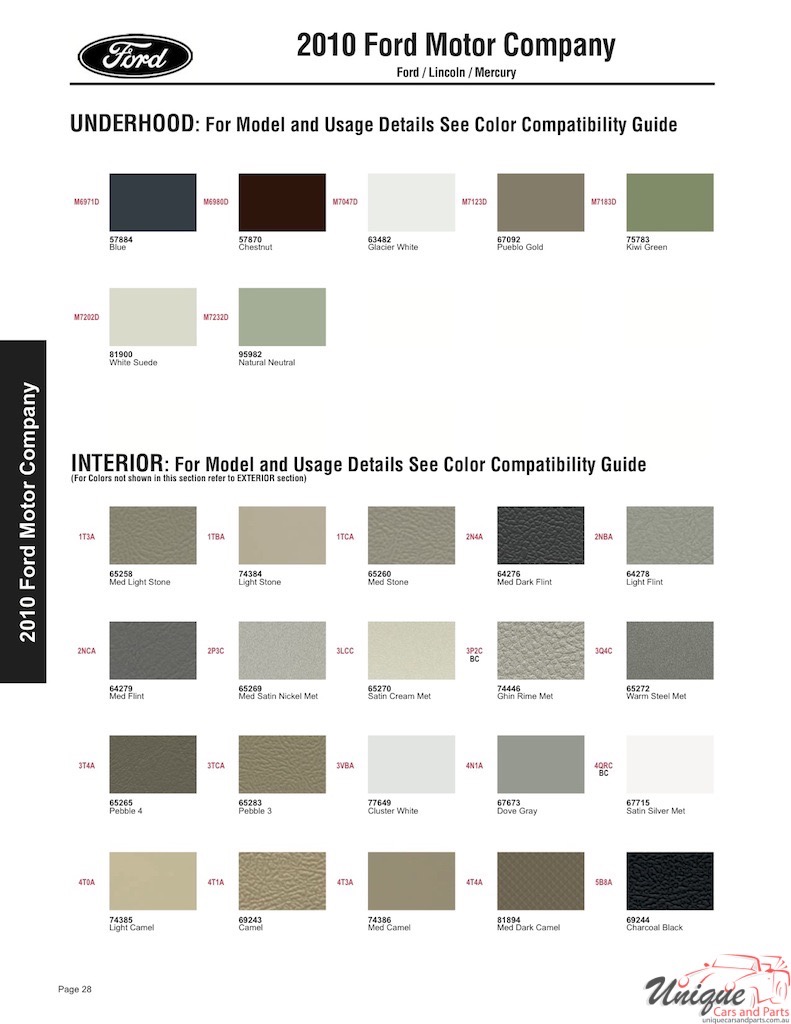 2001 Ford Paint Charts Sherwin-Williams 15